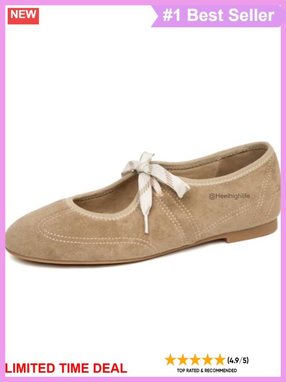 Women's Lace Up Ballet Flats Round Toe Slip On Mary Jane Comfortable Strappy